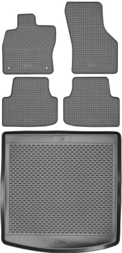 Seat Leon IV Kombi 2020 - Коврики резиновые + коврик в багажник
