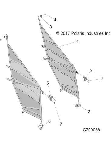 2686009 - Боковые дверные сетки Polaris Ranger XP 1000 2019-