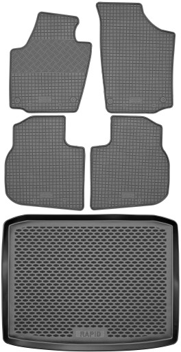 Skoda Rapid 2012-2019 Коврики резиновые + коврик в багажник