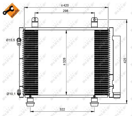 350208 - Конденсатор кондиціонера (з осушувачем) підходить для: OPEL AGILA, SUZUKI SP