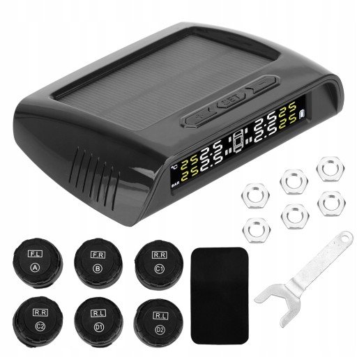 Солнечная система TPMS для грузовых автомобилей, 6 датчиков давления в шинах