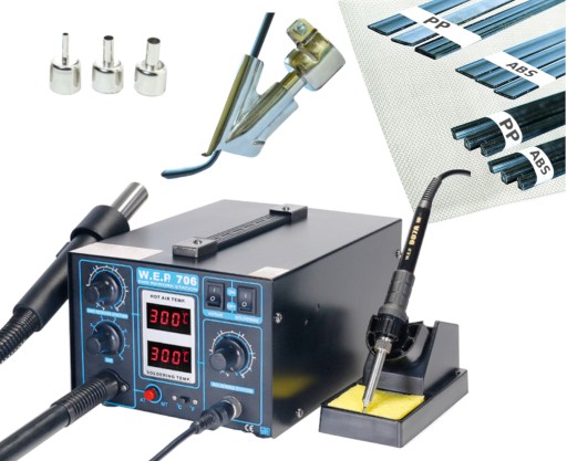 Сварочный аппарат для пластика WEP 706 + НАСАДКИ ДЛЯ ПЛАСТИКОВОЙ СЕТКИ