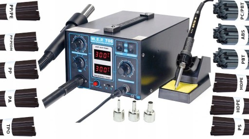 Plastic welder WEP 706 + 11 types of Bond NOZZLES