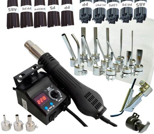 HOTAIR WEP 8858-V Сварочный аппарат для пластика 20xСопло + НО железная связующая сетка