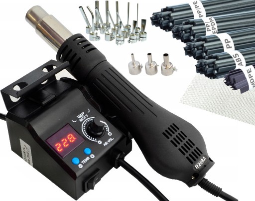 Апарат для зварювання пластику HOTAIR WEP 8858-V 480°C 700 Вт 1-120 л/хв. Насадки пластик