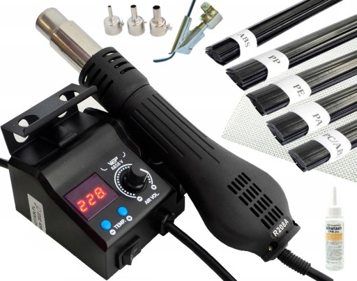 Аппарат для сварки пластика HOTAIR WEP 8858-V 480°C 700 Вт 1-120 л/мин + НАСАДКИ ДЛЯ СВЯЗКИ