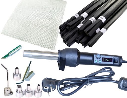 Апарат для зварювання пластику HOTAIR WEP 8858-I + 6 насадок АЛЕ сітка 0,6 кг.