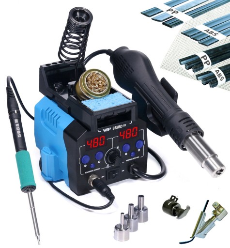 HOTAIR WEP 938BD-III 775W T12 сварочный аппарат для пластика + 6 насадок + связующие