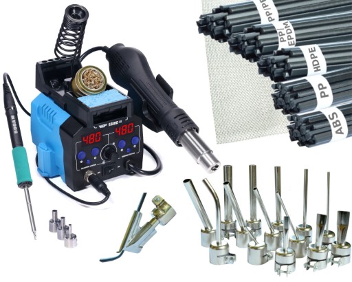 Апарат для зварювання пластику HOTAIR WEP 938BD-III T12 +19xNozzle Plastic Mesh BUT