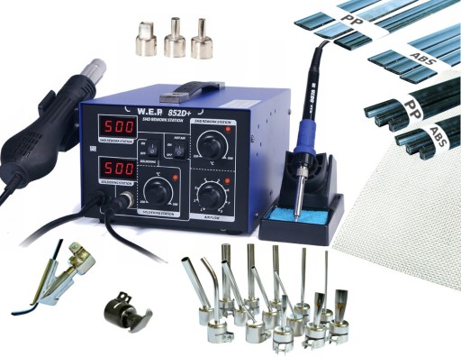 Апарат для зварювання пластику WEP 852D+ +насадка 20x + АЛЕ, чавун, пластик, сітка