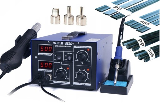 Апарат для зварювання пластику WEP 852D+ +Зварювальний набір 3хПластикові насадки