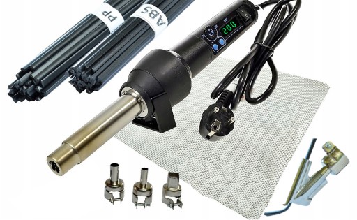 Аппарат для сварки пластика WEP 8858-I + 3х насадка + НО, пластик, сетка