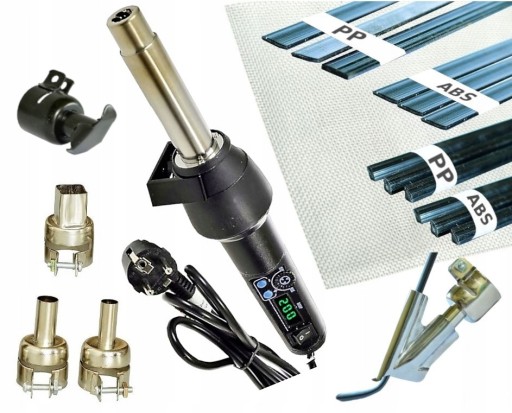 Аппарат для сварки пластика WEP 8858-I + 3х насадка + НО, железо, пластик, сетка