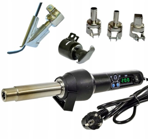 Апарат для зварювання пластику WEP 8858-I + 3х насадка, АЛЕ, утюг