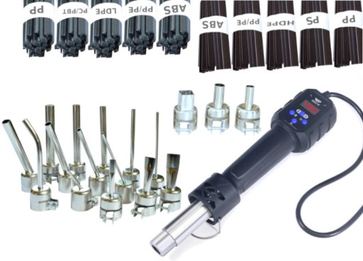 Апарат для зварювання пластику WEP 8858-IV 500°C 500°C +17 насадок В’яжучі речовини 1 кг