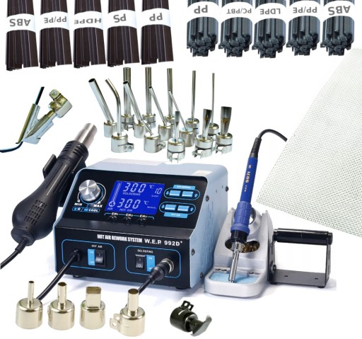 Апарат для зварювання пластику WEP 992D+ HOTAIR + насадка 20x АЛЕ Залізо 1 кг пластик