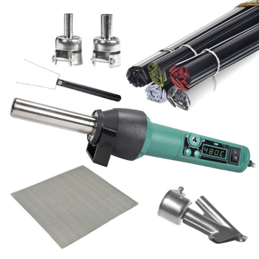 Набір апарату для зварювання пластику Yihua 8858-I: біндери 5х100г, насадка АЛЕ, сітка