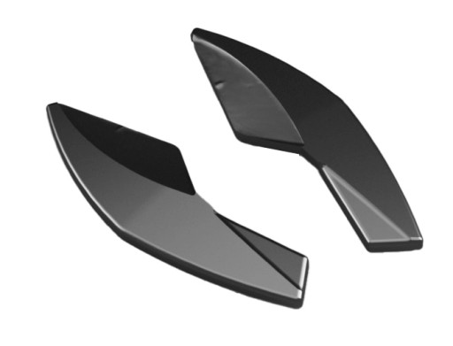 Бічні розгалужувачі заднього бампера для VW GOLF VII 2013-2016, чорний глянець