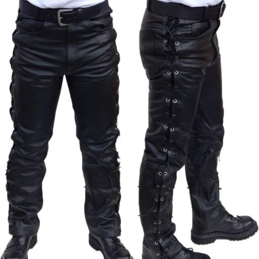 Мотоциклетные кожаные брючные галстуки, черные, размер 32