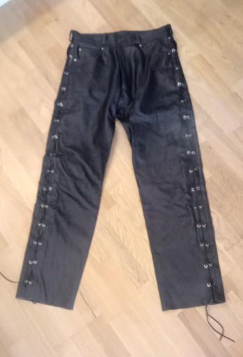 Штани шкіряні, на шнурівці