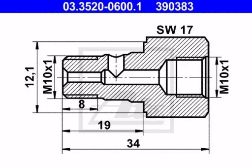 Гвинт під шестигранник ATE 03.3520-0600.1