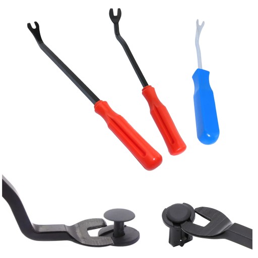 Отвертка и монтировка для демонтажа шпилек и зажимов обивки