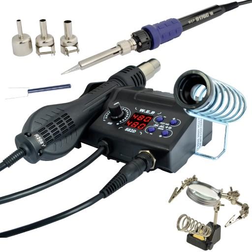Паяльна станція WEP 882D HOTAIR BGA 750 Вт + третя рука зі збільшувальним склом