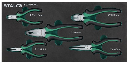 Stalco S026360002 Набір плоскогубців 5 шт CrV