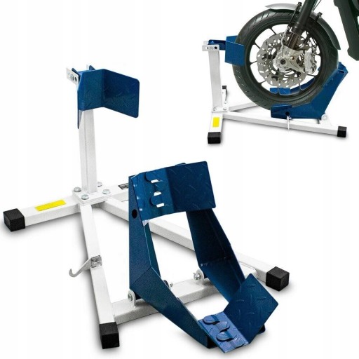 Передняя подставка для мотоцикла Бело-синяя транспортировочная подставка.