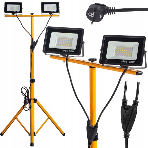 Стенд 2X 50W тонкий галогенный прожектор с вилкой