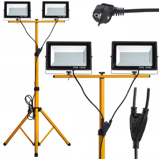 Стенд 2X 100 Вт галогенный тонкий прожектор с вилкой