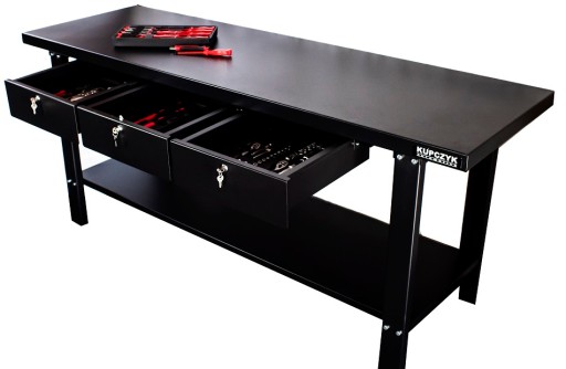 Верстак для гаража, металлическая столешница, 2000x642, 3x ящика KSW3