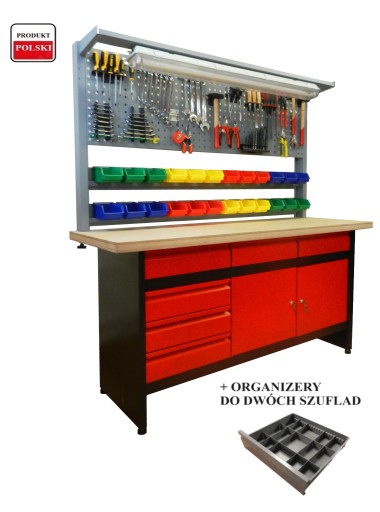 Верстак для гаража слесаря, инструменты, органайзеры, ЦВЕТА, ящики