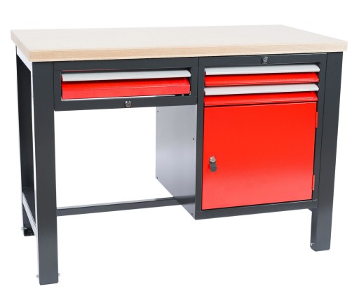 Верстак, 120 см, прочный письменный стол, ящики, ПОЛЬСКИЙ ПРОИЗВОДИТЕЛЬ.