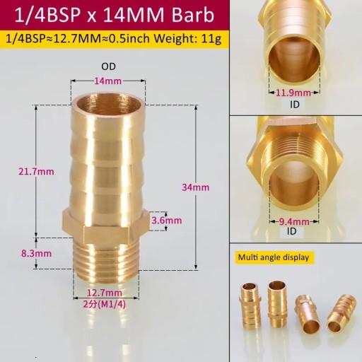 5714652992983 - Стиль 1l4BSP, 14 мм, штуцер, 10 шт., медный фитинг BSP, медный разъем