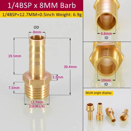 5714652993041 - Стиль 1l4BSP, 8 мм, штуцер, 10 шт., медный разъем BSP, штуцер