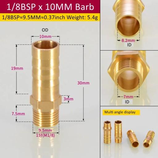 5714652993072 - Стиль 1l8BSP, 10 мм, штуцер, 10 шт., медный фитинг BSP, медный разъем