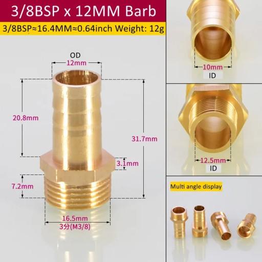 5714652993225 - Стиль 3l8BSP, 12 мм, штуцер, 10 шт., штуцер BSP, медный разъем