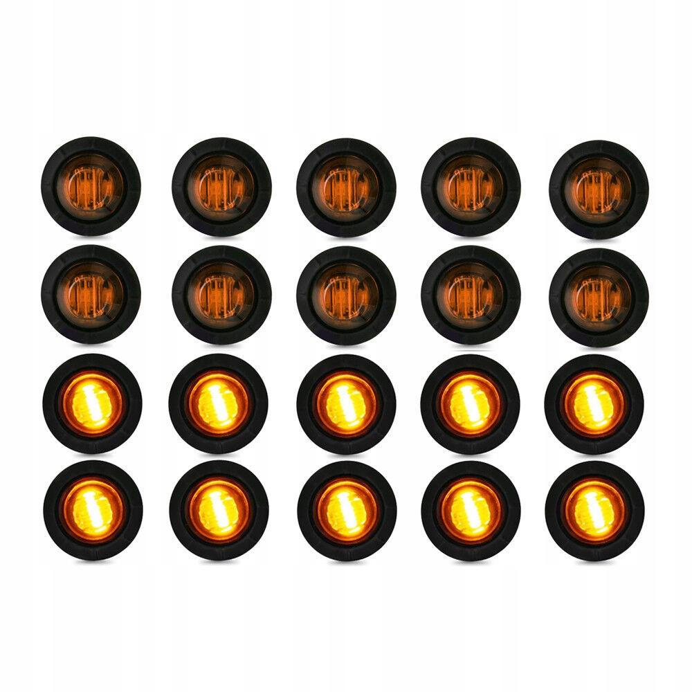 Янтарний / жовтий стиль 20 шт. x міні Світлодіодний круглий