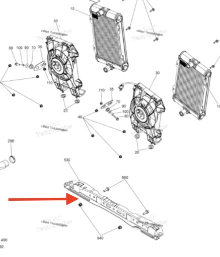 709200400 - Підтримка листового металу охолоджувачі Can-Am Spyder RT 1330 2012 + 709200400