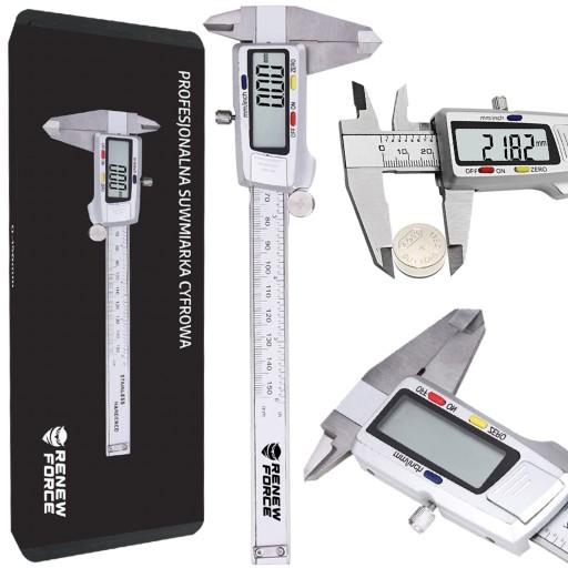 ТОЧНИЙ електронний штангенциркуль з нержавіючої сталі, цифровий, 0-150мм + корпус