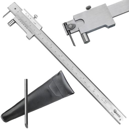 Штангенциркуль с нониусом, точность 200 мм/0,05 мм, стилус, футляр GEKO
