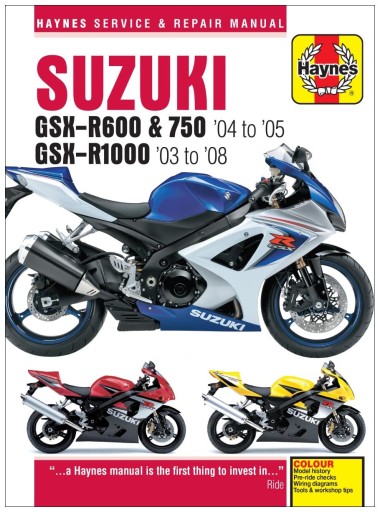 Suzuki GSX-R 600 750 1000 (2003-2008) Керівництво по ремонту Haynes 24h