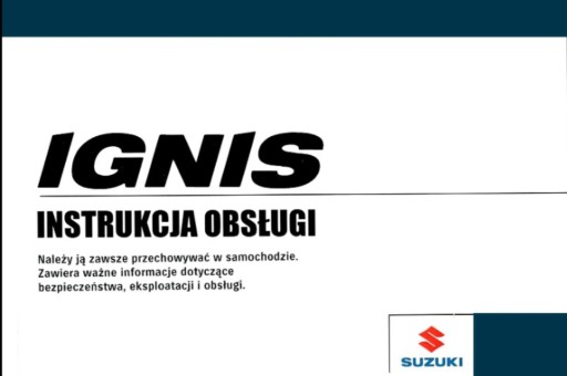 Руководство по эксплуатации Suzuki Ignis польский 2017-2020 гг.