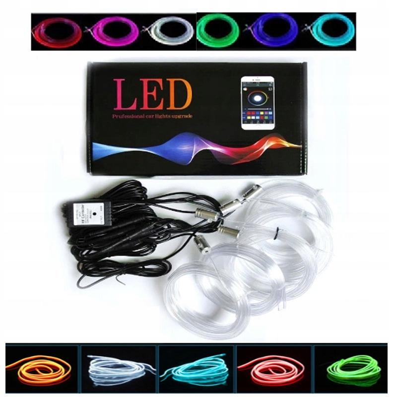 Оптическое волокно EL wire LED RGB ambient Lamp Remote APP