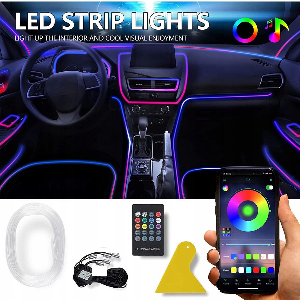 Оптическое волокно EL wire LED RGB ambient Lamp Remote APP