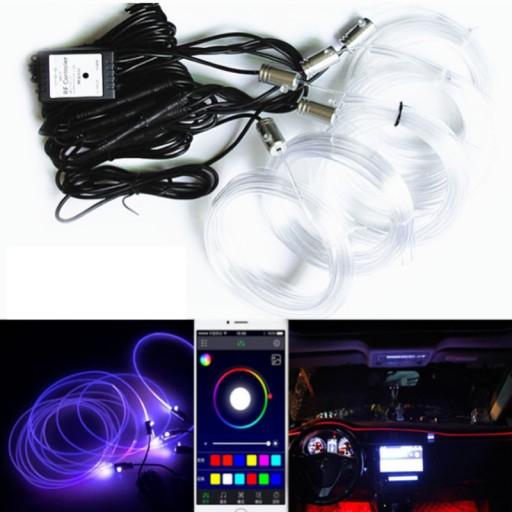Волоконно-оптический EL wire LED RGB ambient Remote Control APP auto