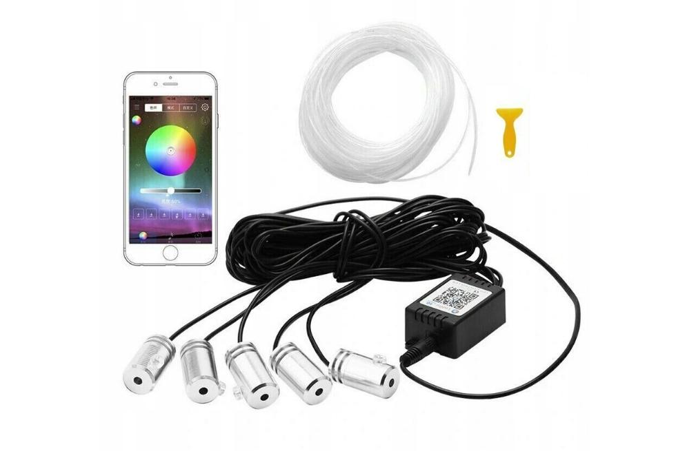 Оптическое волокно EL wire LED RGB ambient дистанционное управление App auto