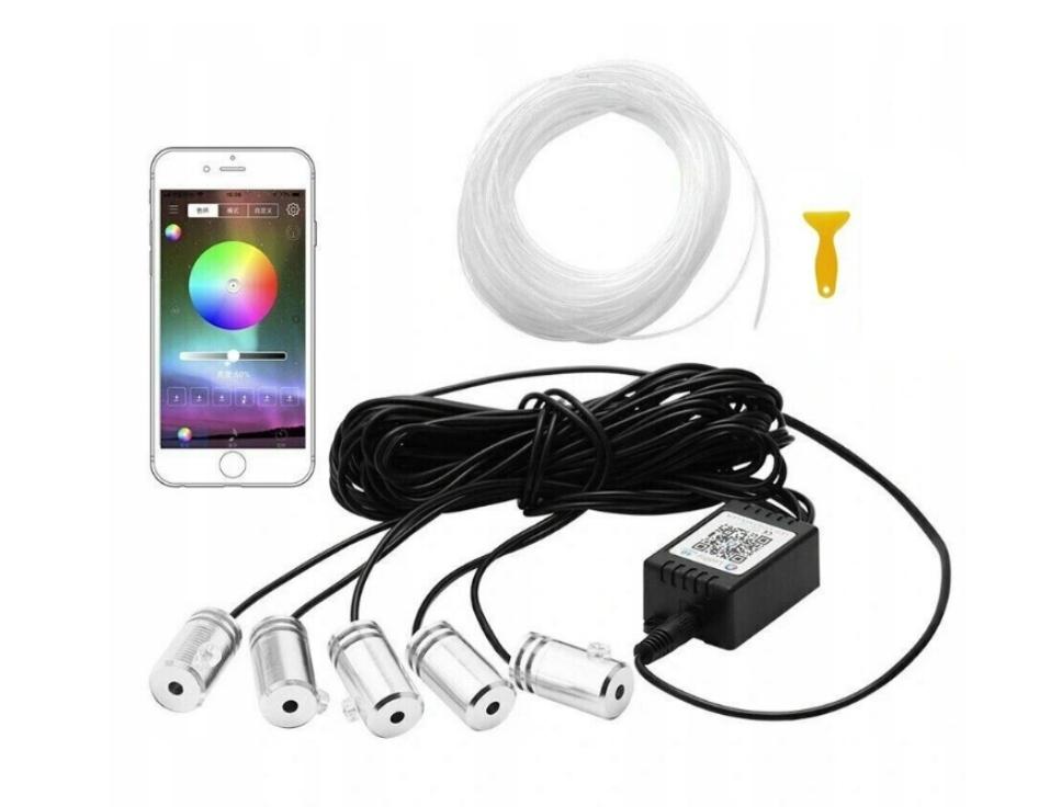 Оптическое волокно EL wire LED RGB ambient дистанционное управление App auto