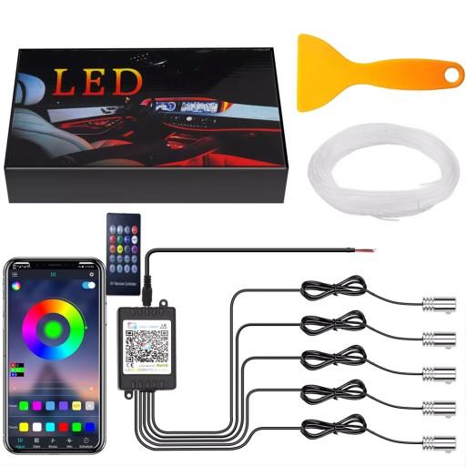 Оптическое волокно LED RGB ambient El wire дистанционное управление App auto